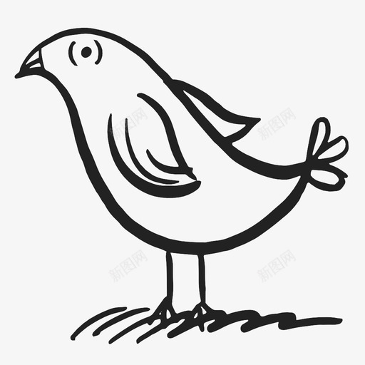 小鸟可爱复活节图标svg_新图网 https://ixintu.com 可爱 复活节 小鸟 手绘 站立 自然