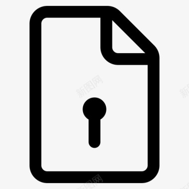 锁定文件文件钥匙孔图标图标
