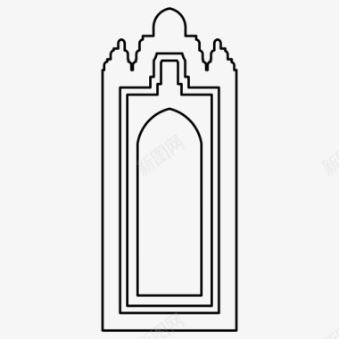 伊斯兰图案清真寺斋月图标图标