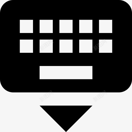 隐藏键盘按钮材质单色图标svg_新图网 https://ixintu.com 单色 材质设计 隐藏键盘按钮