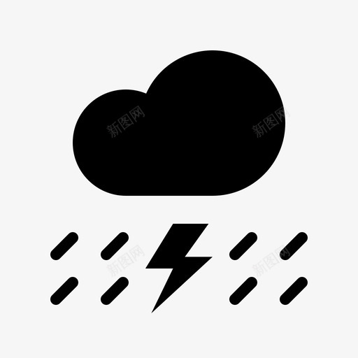 闪电云雨图标svg_新图网 https://ixintu.com 云 天气雕文 闪电 雨 雷 风暴