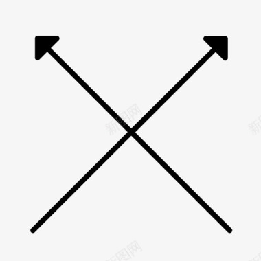十字箭头十字路口对角线图标图标