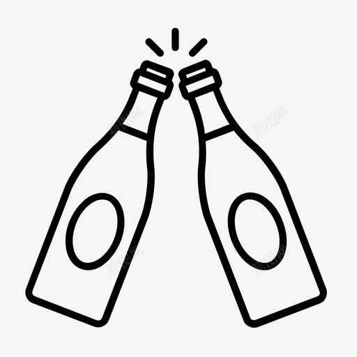 饮料庆祝香槟图标svg_新图网 https://ixintu.com 干杯 庆祝 祝酒 饮料 香槟