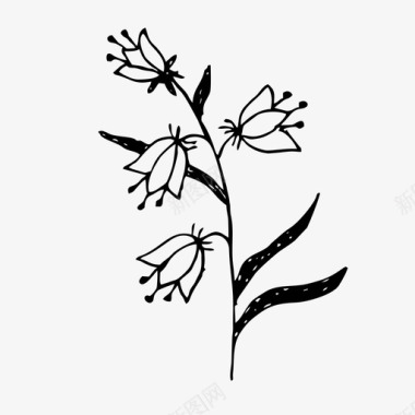 山谷里的百合花铃铛花图标图标