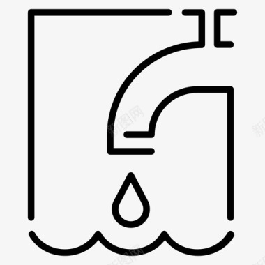 自来水供水杂项四开管线图标图标