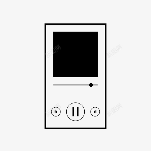 音乐应用程序屏幕相册暂停图标svg_新图网 https://ixintu.com 收音机 暂停 相册 移动线框 音乐应用程序屏幕