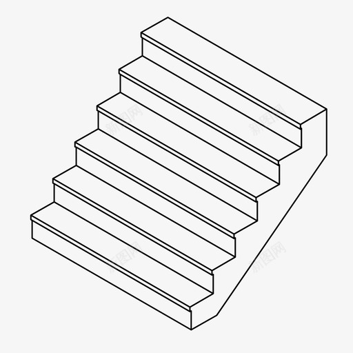斜坡上升下降图标svg_新图网 https://ixintu.com 上升 下降 台阶 斜坡 楼梯