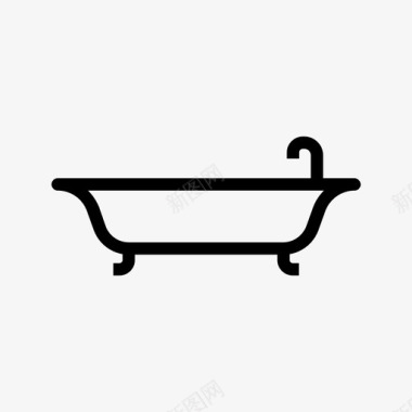浴缸浴室老式图标图标