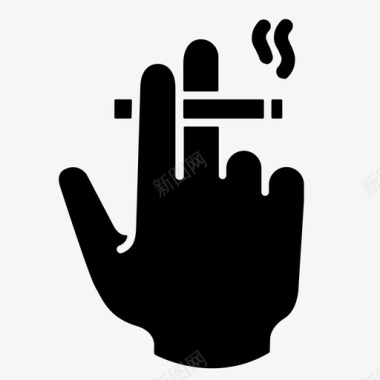 吸烟香烟手指图标图标