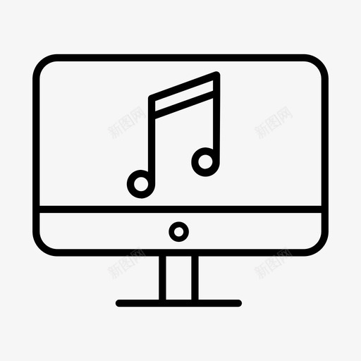 音乐电脑显示器图标svg_新图网 https://ixintu.com 声音 屏幕 显示器 电脑 音乐