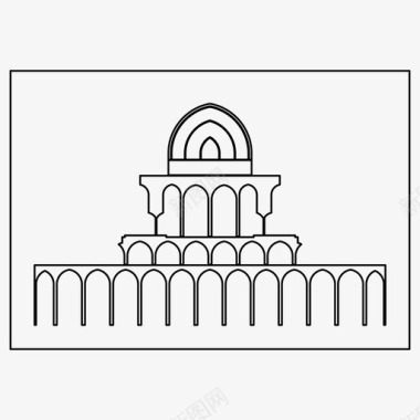 伊斯兰图案阿拉伯花纹清真寺图标图标