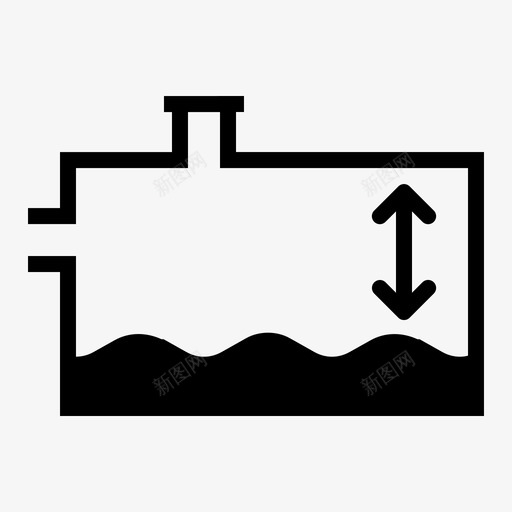 冷却液液位低电池液体图标svg_新图网 https://ixintu.com 冷却液液位低 汽车零件图示符 液体 电池