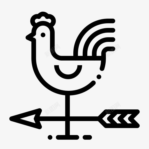 风向标公鸡方向图标svg_新图网 https://ixintu.com 公鸡 农业 方向 风 风向标