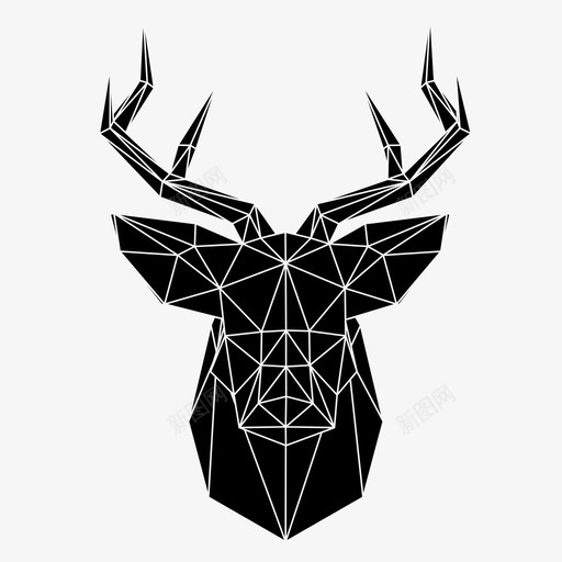 鹿动物艺术图标svg_新图网 https://ixintu.com 低多边形 动物 绘画 艺术 设计 鹿