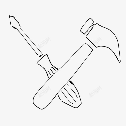 工具锤子仪器图标svg_新图网 https://ixintu.com 仪器 工具 我妻子的收藏 螺丝刀 锤子