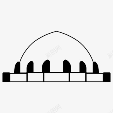 伊斯兰图案阿拉伯建筑图标图标