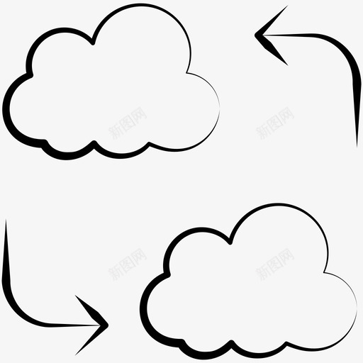 云服务器天空图标svg_新图网 https://ixintu.com 云 同步 天气 天空 服务器 网页设计开发手绘图标