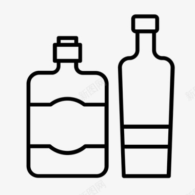 饮料瓶装波旁威士忌图标图标