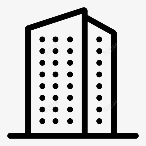 公寓大楼住宅图标svg_新图网 https://ixintu.com 住宅 公寓 大楼 线路图标