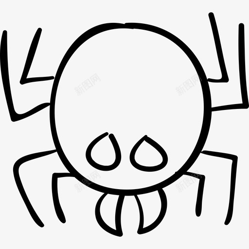 蜘蛛轮廓动物万圣节手绘图标svg_新图网 https://ixintu.com 万圣节手绘 动物 蜘蛛轮廓