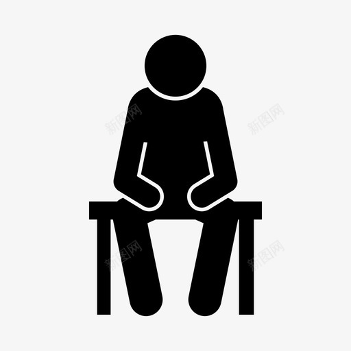 坐着男人坐着思考着图标svg_新图网 https://ixintu.com 坐着 思考着 男人坐着 等待着