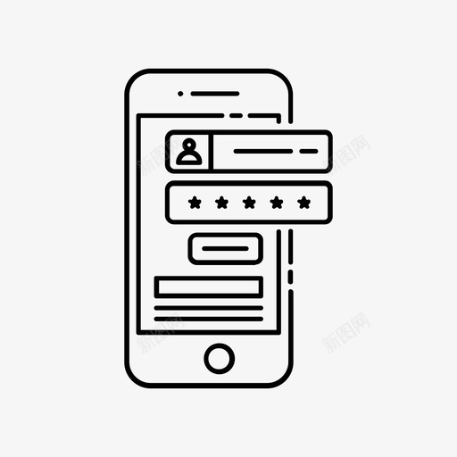 用户登录手机密码图标svg_新图网 https://ixintu.com 密码 手机 用户登录 网络应用图标