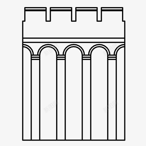 墙片建筑城堡图案图标svg_新图网 https://ixintu.com 城堡图案 城墙 城墙组成 堡垒 墙片 建筑 防御