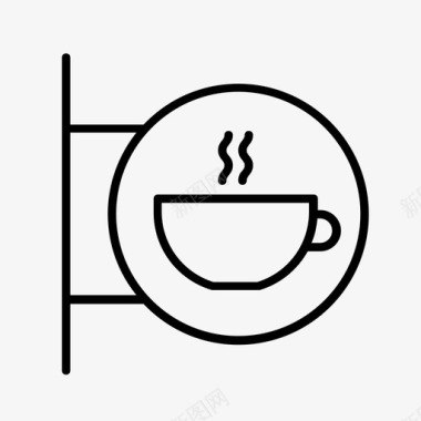 咖啡馆招牌bb早餐床图标图标