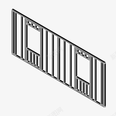 墙体结构建筑木工图标图标