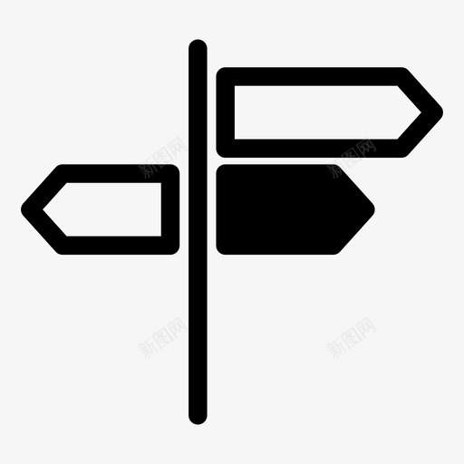 方向板路径标志图标svg_新图网 https://ixintu.com 位置 方向板 标志 行程 路径