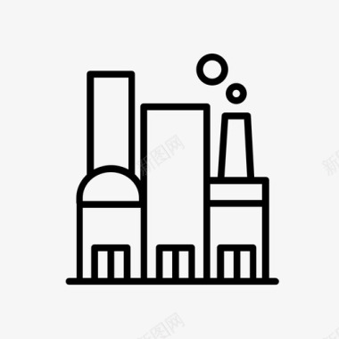工厂城市劳动力图标图标