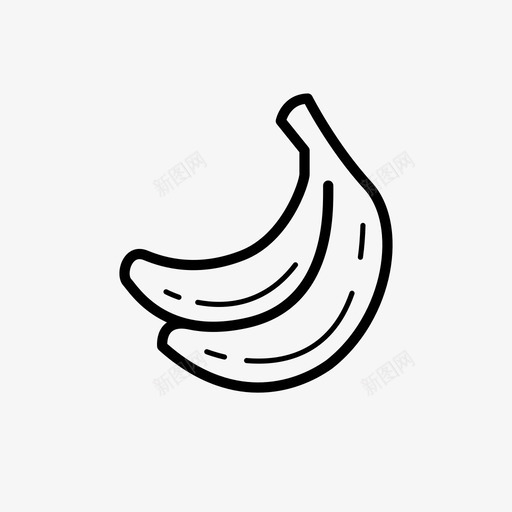 香蕉食物水果图标svg_新图网 https://ixintu.com 水果 食物 食物饮料 香蕉