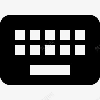 黑色键盘带白色按键材料图标图标