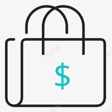 购物袋美元结帐商场图标图标