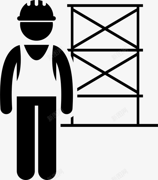 建筑工人员工脚手架图标svg_新图网 https://ixintu.com 员工 建筑工人 建筑房地产商的工作和职业 脚手架