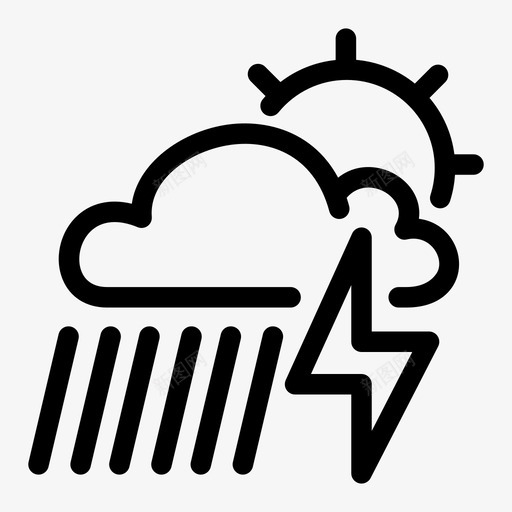 相当多的雨和闪电多云暴风雨图标svg_新图网 https://ixintu.com 多云 天气 暴风雨 相当多的雨和闪电