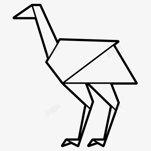 鸵鸟动物折叠图标svg_新图网 https://ixintu.com 几何设计 动物 折叠 折纸 折纸动物 纸 鸵鸟