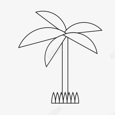 棕榈树沙漠岛屿图标图标