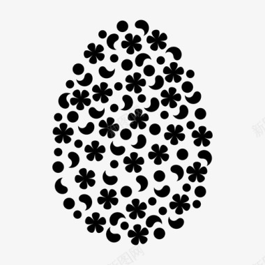 复活节彩蛋装饰性花图标图标