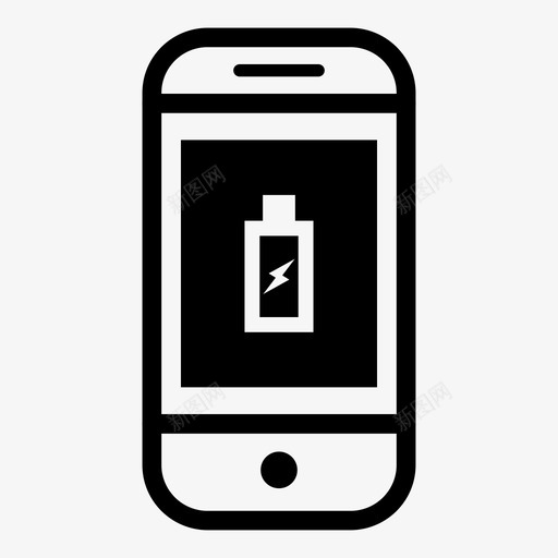智能手机电池充电智能手机黑色图标svg_新图网 https://ixintu.com 智能手机电池充电 智能手机黑色