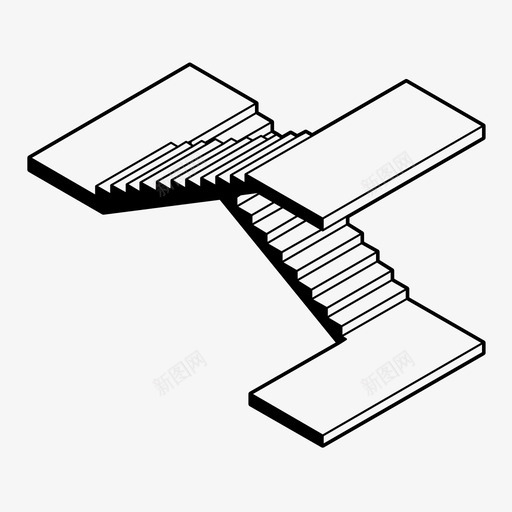 楼梯间上升楼梯图标svg_新图网 https://ixintu.com 上升 台阶 楼梯 楼梯间