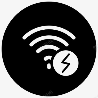 wifi工作闪电电源图标图标