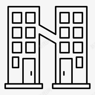 联合公寓建筑房屋图标图标