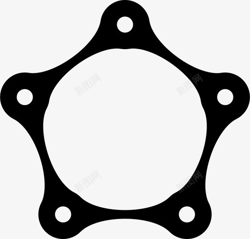 链条5圆环图标svg_新图网 https://ixintu.com 5 圆环 链条 链环