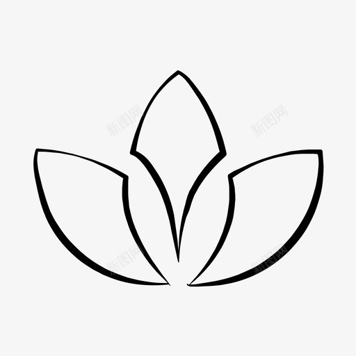 莲花花朵手绘图标svg_新图网 https://ixintu.com 大自然 手绘 花朵 花朵手绘 莲花