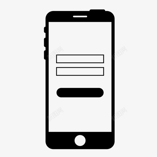 移动登录应用程序iphone图标svg_新图网 https://ixintu.com iphone 应用程序 登录 移动登录 移动线框