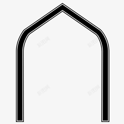 尖拱建筑入口图标svg_新图网 https://ixintu.com 伊斯兰拱 入口 哥特式 尖拱 建筑