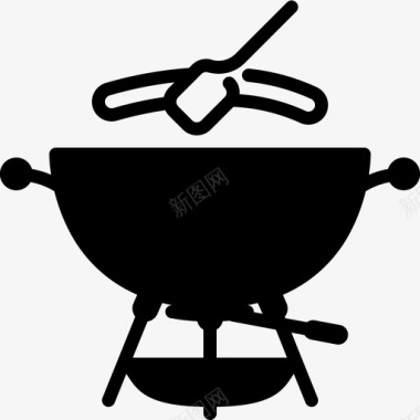 烧烤香肠烹饪食物图标图标