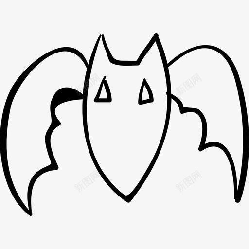 蝙蝠轮廓动物万圣节手绘图标svg_新图网 https://ixintu.com 万圣节手绘 动物 蝙蝠轮廓
