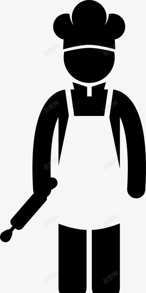 面包师围裙帽子图标svg_新图网 https://ixintu.com 围裙 帽子 糕点 面包师 食品烹饪工作